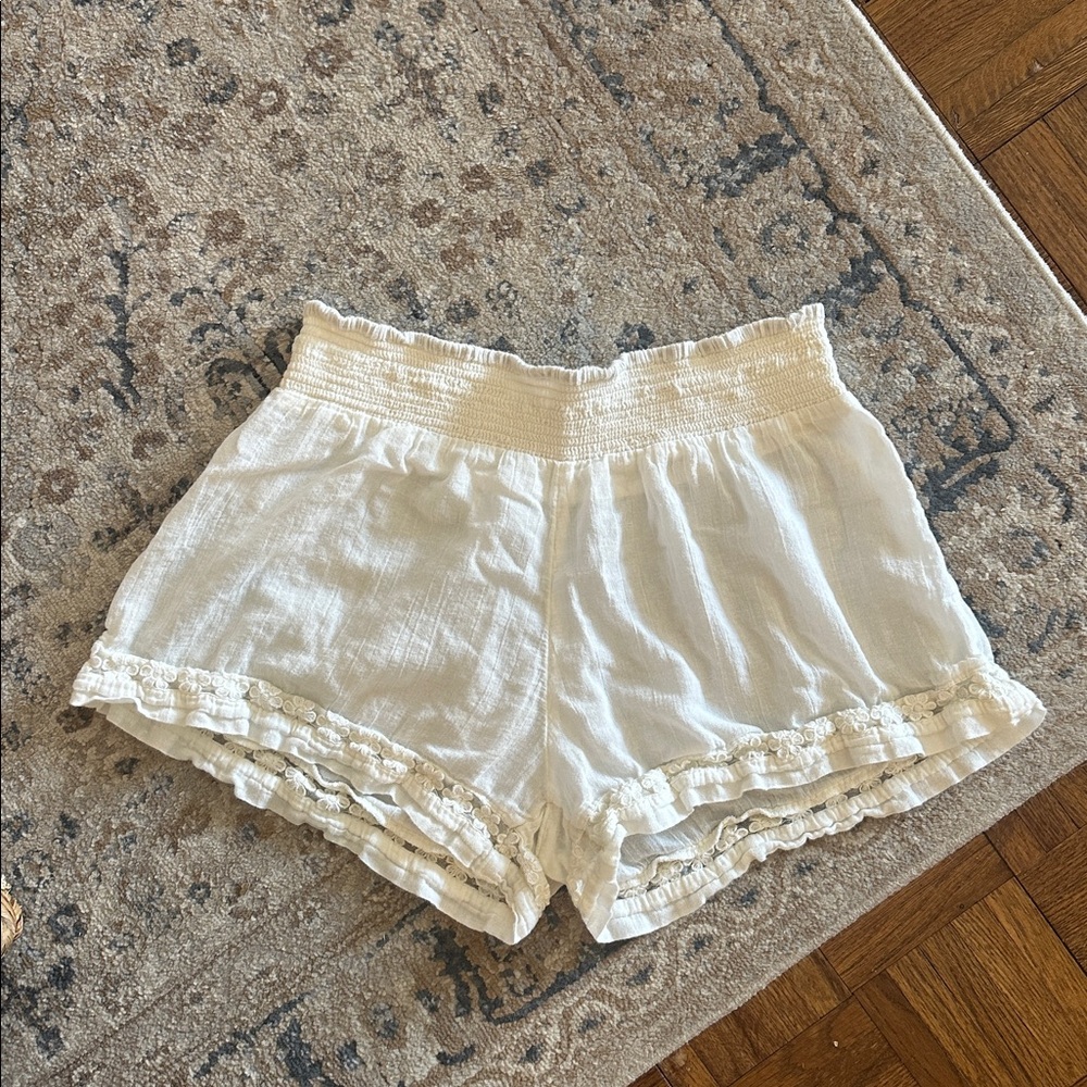Cotton Lace Trim Shorts